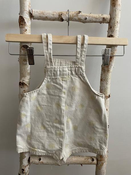 Béžové rifľové kraťasy so žltými bodkami zara, zara,80