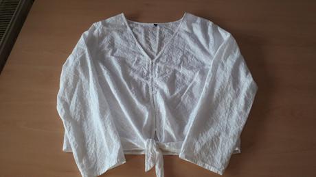 Biela blúzka madeirového vzhľadu, h&m,44