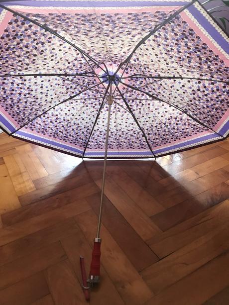 Retro dáždnik - ružovo fialový,