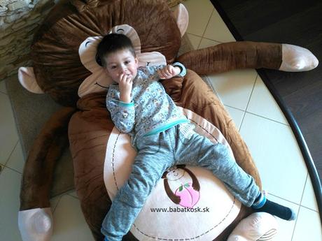 Plyšová pohovka / ležadlo / sedací vak opička s vr,