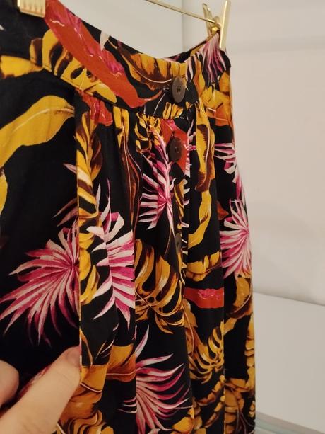 Mango tropical midi sukňa s gombíkmi, 34 / xs