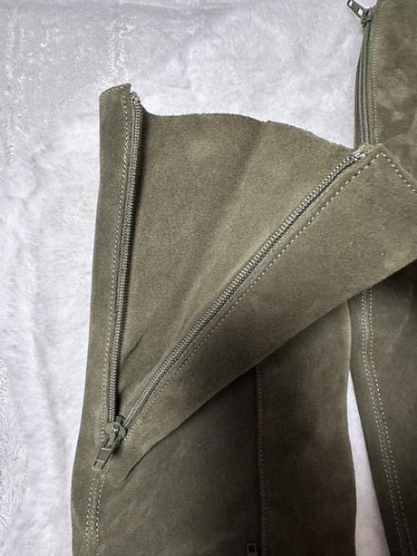 Čižmy nad kolená z prírodnej kože khaki r.polaňski, 39