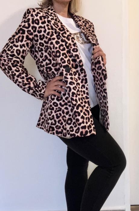 Dámske sako s leopardím vzorom (uni), l / m / xl