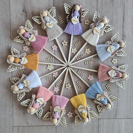 Zápich do črepníka makrame anjel, 