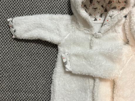 Biele huňaté overaly pre dievčatká, 56