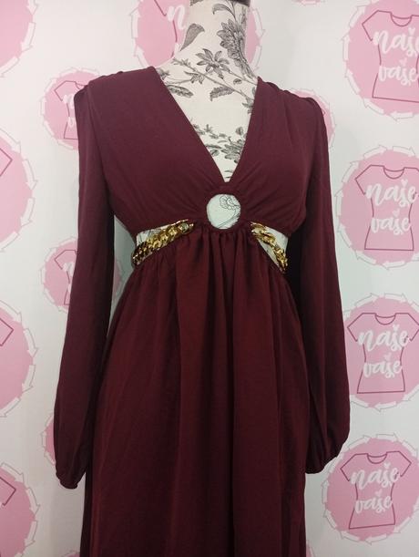 Šaty s retiazkou, pás elastický, m