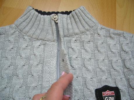Svetrík na zips máličko nosený, 116