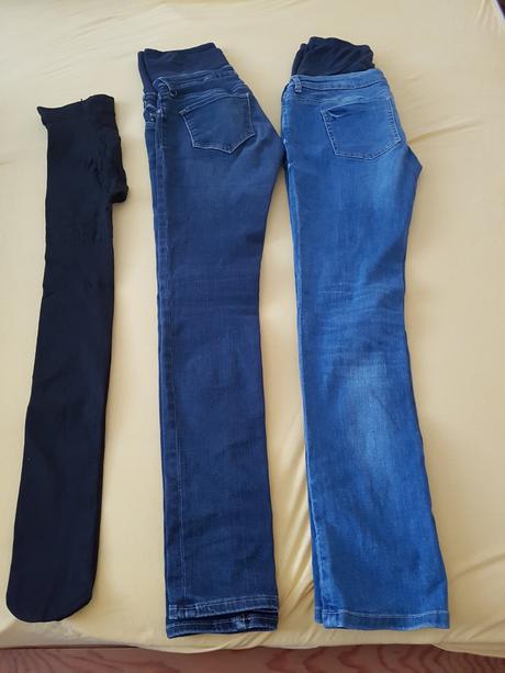 Tehotenské rifle h&m mama skinny a c&a, h&m,m