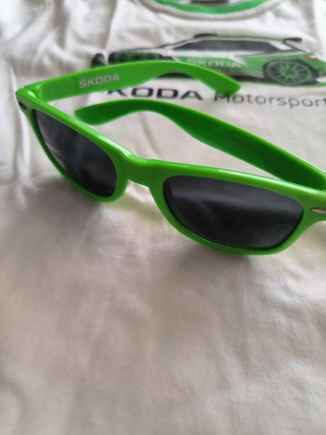 Tričko škoda motorsport+okuliare, 134