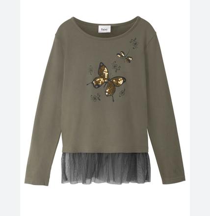 Tričko s tylovým krajom, bonprix,152