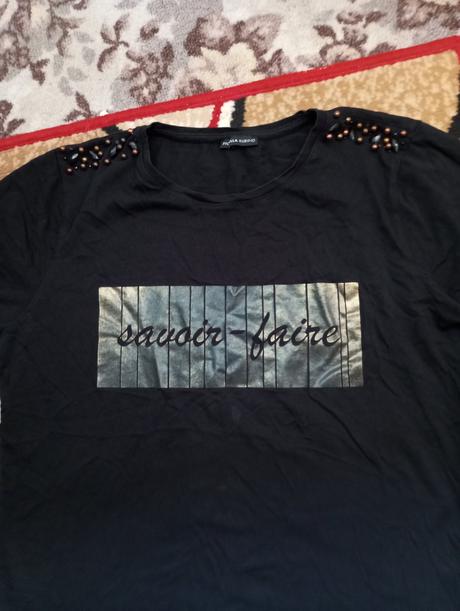 Tričko so zlatým a s kamienkami, xl