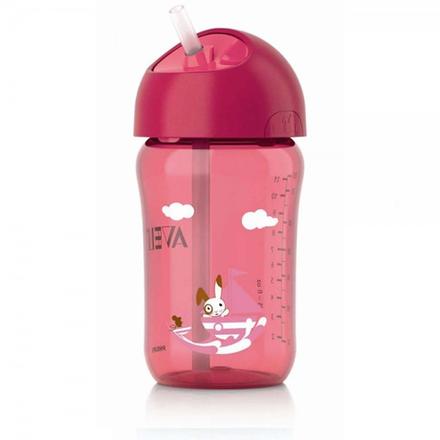 Avent hrnček so slamkou 340ml 18 mes.+ ružový, avent