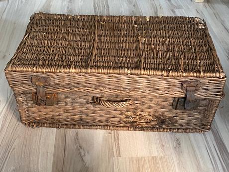 Krásny starý retro úložný zberateľský kôš kufor, 