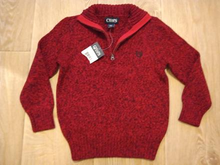 Červeý bavlnený sveter so stojačikom, 104