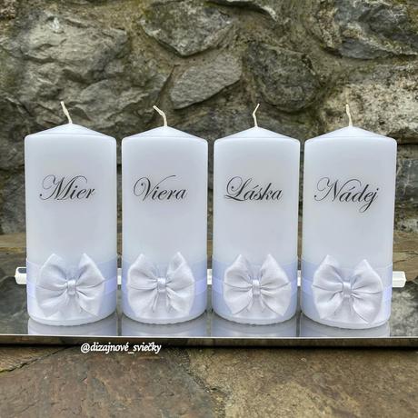 Adventné sviečky (strieborné) 4 kusy, 