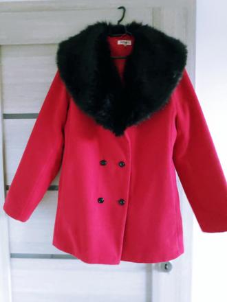 Damsky zatepleny kabat cerveny vel.l, l