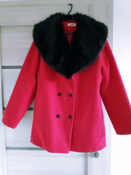 Damsky zatepleny kabat cerveny vel.l, l
