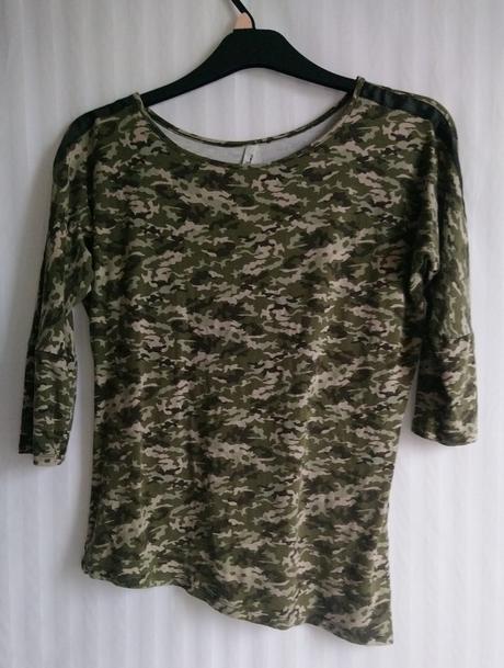 Dámsky elastický top so zeleným vzorom, miss etam, m