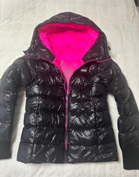 Prešívaná vetrovka s neónovou ružovou zn. uncs, l / m