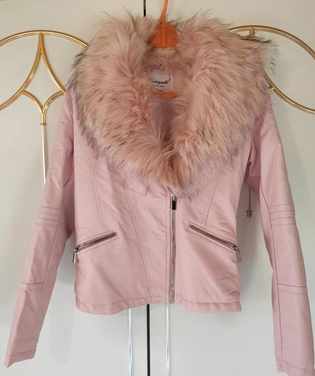 Krásna  koženková  bundička s kozusinkou aj bez, 152