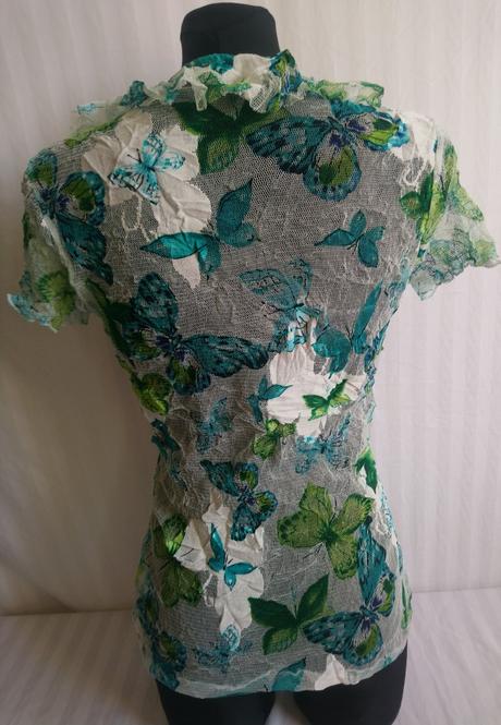 Dámsky farebný dierkový top s motýlmi, per una, marks & spencer,s