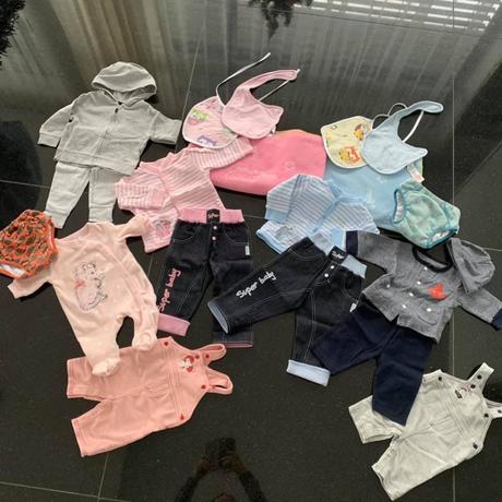 Balík oblečenia pre dvojičky bábätka, 68–80