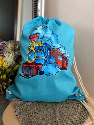 Plátený, ručne maľovaný batoh, 