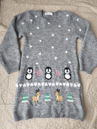 Dievčenské pletené šaty, h&m,122