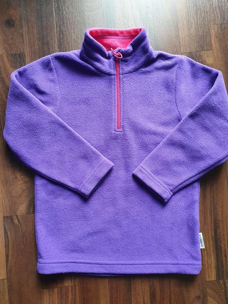 Fialová fleece mikinka, decathlon,104