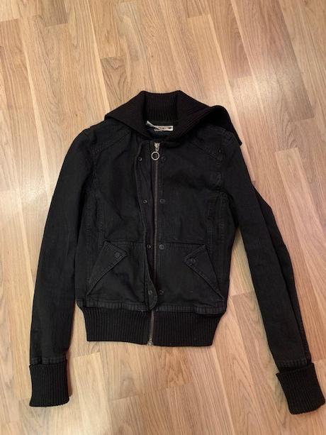 Jarná riflová bunda čierna - veľmi pekná a štýlová, mango,xs