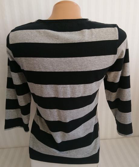 Dámsky pásikavý černo sivý top, authentic, authentic,m