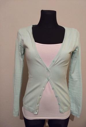 Svetrík mentolový a bledofialový, m