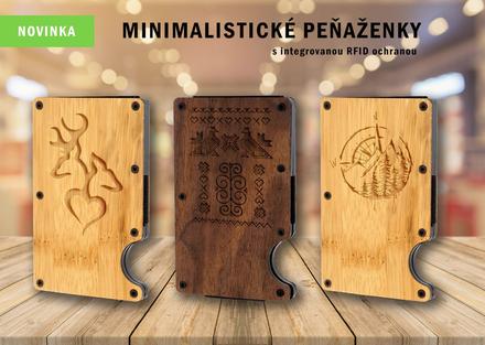 Minimalistické drevené peňaženky, 