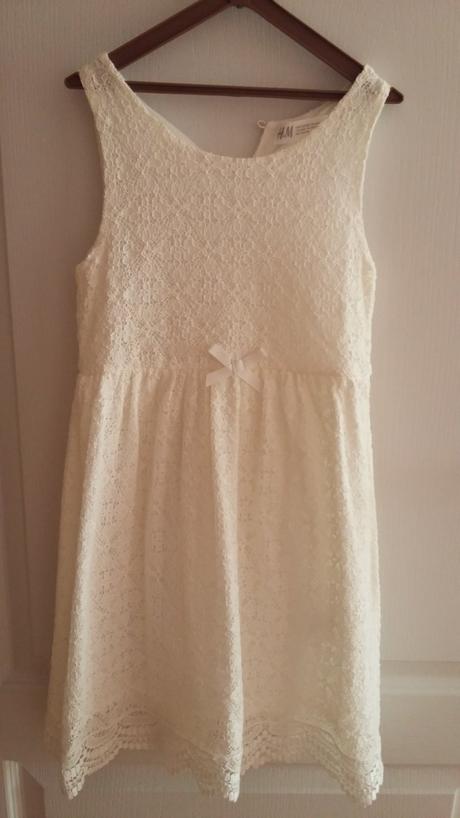 Biele šaty, h&m,122