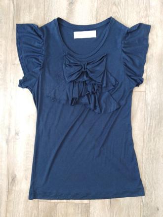 Tričko s mašľou na prsiach, zara,s