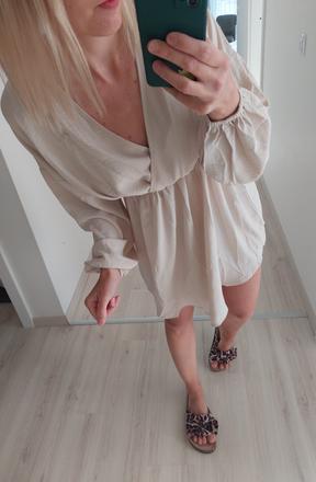 Krémové šaty, s