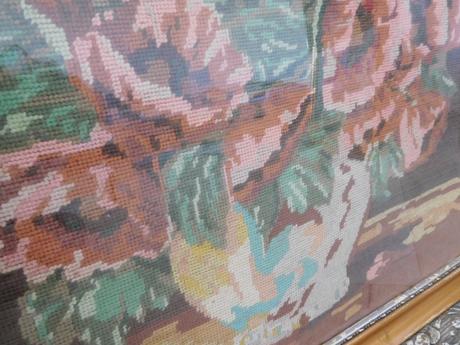 Obrazy vyšívané krížiková výšivka -v drevenom ráme, 