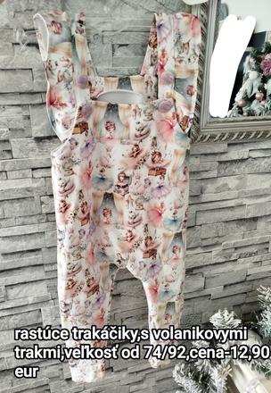 Nastaviteľné krásne trakačiky s volánikmi 74/92, 80