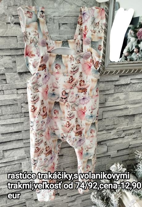 Nastaviteľné krásne trakačiky s volánikmi 74/92, 80