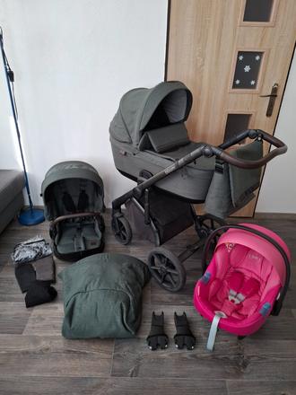 Kočík roan bloom + vajíčko cybex aton m + adaptéry, roan,roan bloom