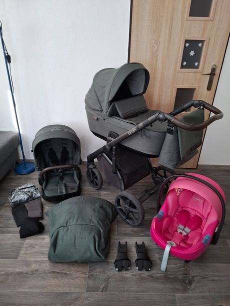 Kočík roan bloom + vajíčko cybex aton m + adaptéry, roan,roan bloom