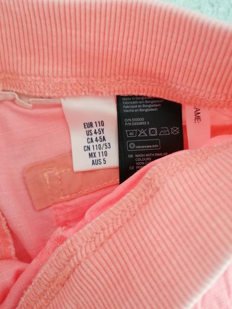 Letné nohavice 3/4 dĺžka, h&m,110