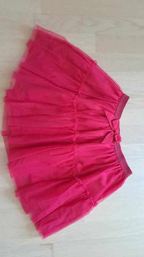 Červená tylová sukňa s trblietkami, h&m,134