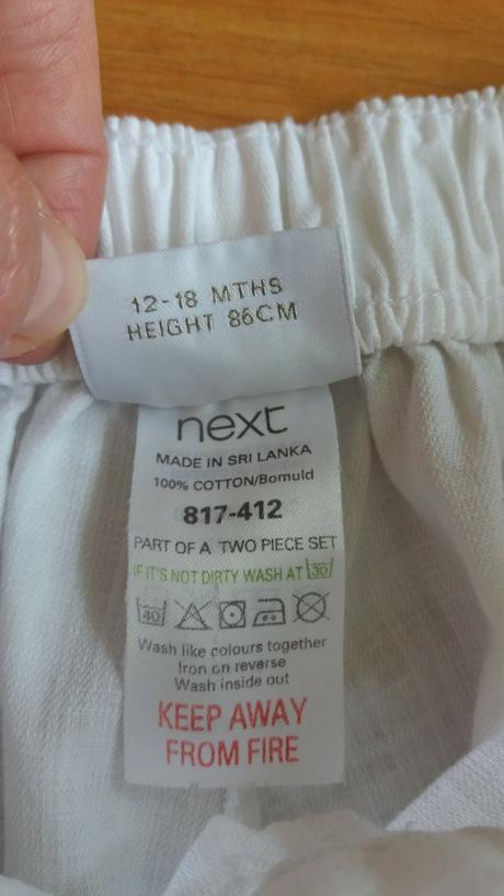 Biele šortky, next,86