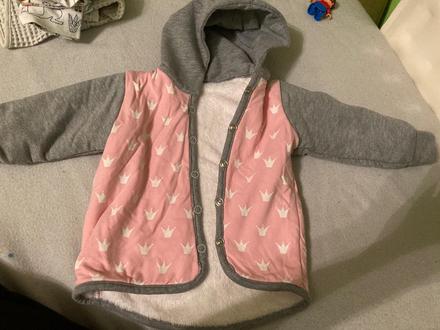 Kozusinkou zateplena mikina pre dievcatko, 80