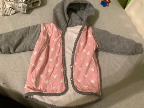 Kozusinkou zateplena mikina pre dievcatko, 80