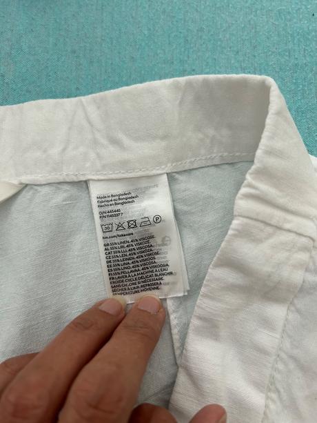 Biele lanove nohavice, h&m,m