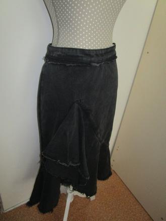 2622. romantická rifľová sukňa, s