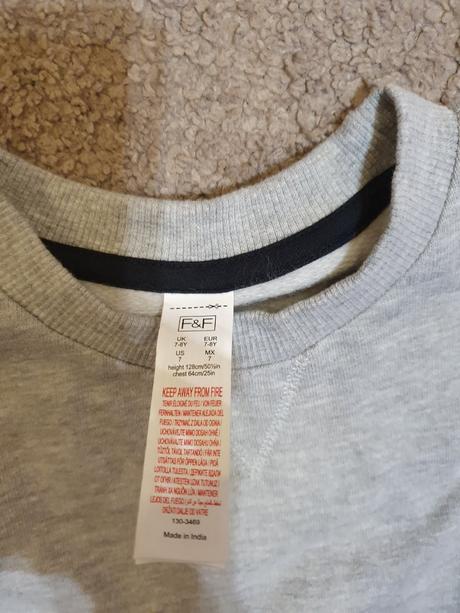 Sivá mikina 128cm, f&f,128