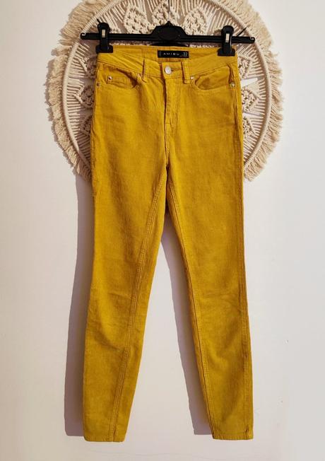 Horčicové nohavice amisu, amisu,xs